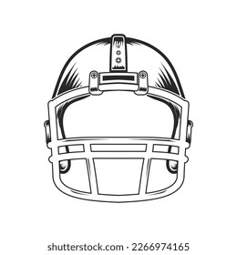 American Football Limeman Helmet Front View vector design