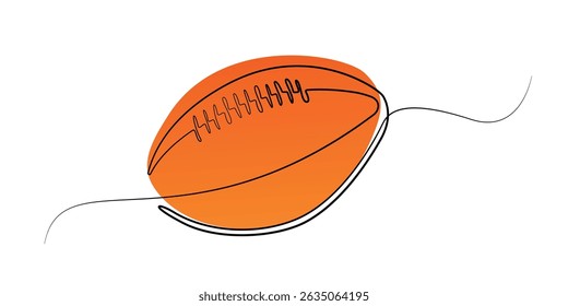 american football line art image. orange american football line art vector illustration .eps 10
