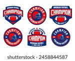 American football logo badges vector bundle. Football logos collection. American football league vintage labels, emblems and design elements