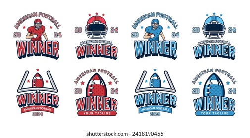 American football logo badges vector. Football logos collection. American football league labels, emblems and design elements