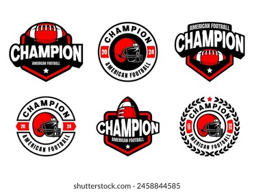 American football logo badges vector bundle. Football logos collection. American football league vintage labels, emblems and design elements