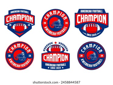 American football logo badges vector bundle. Football logos collection. American football league vintage labels, emblems and design elements