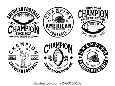 American football logo badges vector bundle. Football logos collection. American football league vintage labels, emblems and design elements