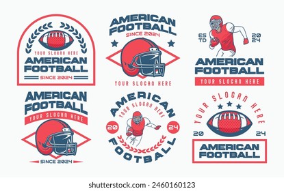 American football logo badges vector bundle. Football logos collection. American football league vintage labels, emblems and design elements