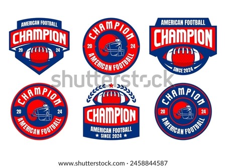 American football logo badges vector bundle. Football logos collection. American football league vintage labels, emblems and design elements