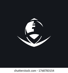 American Football Logo. Ball E Sports Logo. Vector Emblem Logo. In Eps 10