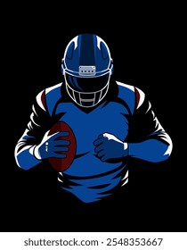 American football logo with blue color