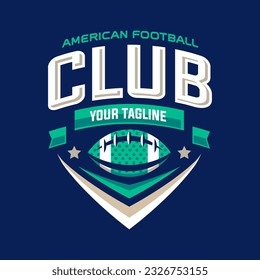 American football logo or football club sign Badge. Football logo with shield background vector design