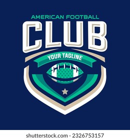 American football logo or football club sign Badge. Football logo with shield background vector design