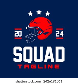 American football logo or football club sign Badge. Football logo with shield background vector design