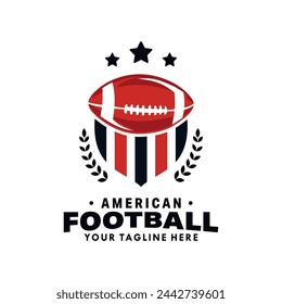 Diseño de logo de fútbol americano. Emblema de fútbol americano e insignia de diseño