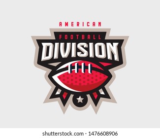 American football logo design. Rugby emblem tournament template editable for your design.