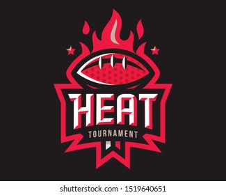 American football logo design. Rugby emblem tournament template editable for your design.