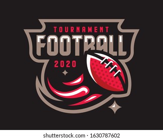 American football  logo design. Rugby emblem tournament template editable for your design.