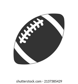 American football logo. Rugby ball simple icon in gray color on a white background. Vector illustration