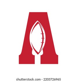 American Football Logo or Rugby logo, rugby vector with letter A