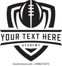 American Football Logo Shield Concept Graphic