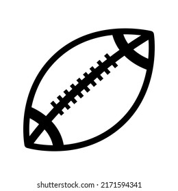 American Football logo. Simple rugby ball icon on transparent background. American football ball in linear style. Sports Equipment. Symbol, logo illustration