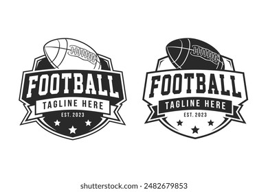 American football logo sport, emblem collection, football vector illustration, football logo template monochrome vector design