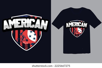 American football logo t shirt design 