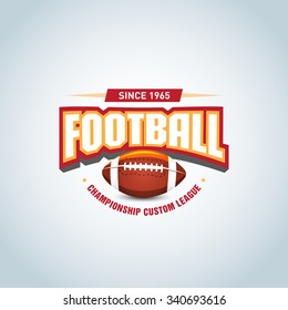 American football logo template, badge, t-shirt, label, emblem. Football logotype. Vector illustration.