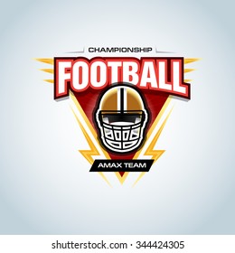 American Football Logo Template, Badge, T-shirt, Label, Emblem. Football Helmet. Vector Illustration.