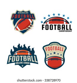 American football logo template collection, vector illustration