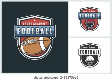 American football logo template emblem style. football badge illustration. American Football emblem vector illustration, American Football logo design