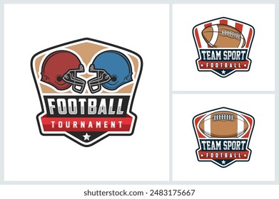 American football logo template emblem style. football badge illustration. American Football emblem vector illustration, American Football logo design