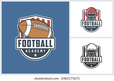 American football logo template emblem style. football badge illustration. American Football emblem vector illustration, American Football logo design