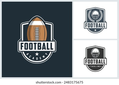 American football logo template emblem style. football badge illustration. American Football emblem vector illustration, American Football logo design