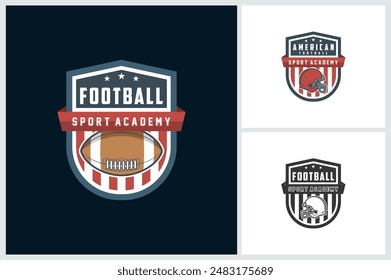 American football logo template emblem style. football badge illustration. American Football emblem vector illustration, American Football logo design
