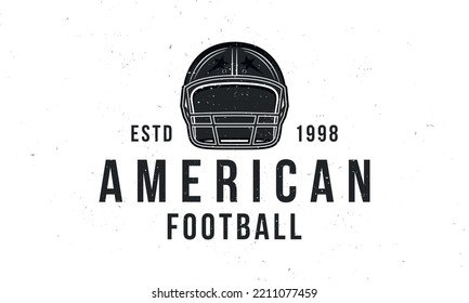 American Football logo. Football logo template with helmet. American football helmet isolated on white background. Vector emblem template