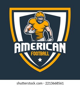 American Football Logo Template. Vector College Logos Illustration