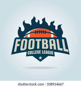 American football logo template, vector illustration