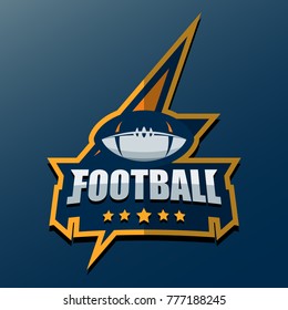 American Football Logo Template. Vector College Logos Illustration
