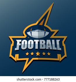 American Football Logo Template. Vector College Logos Illustration