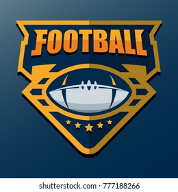 American Football Logo Template. Vector College Logos Illustration