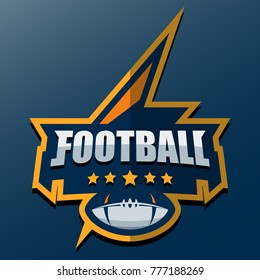 American Football Logo Template. Vector College Logos Illustration