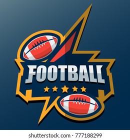 American Football Logo Template. Vector College Logos Illustration