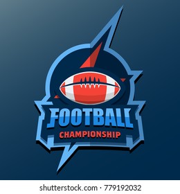 American Football Logo Template. Vector College Logos Illustration