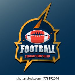 American Football Logo Template. Vector College Logos Illustration