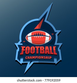American Football Logo Template. Vector College Logos Illustration