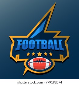 American Football Logo Template. Vector College Logos Illustration