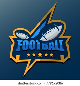 American Football Logo Template. Vector College Logos Illustration