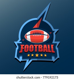 American Football Logo Template. Vector College Logos Illustration