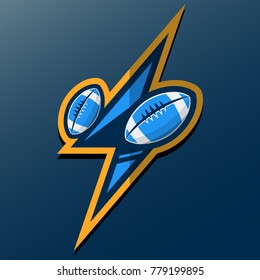 American Football Logo Template. Vector College Logos Illustration