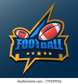 American Football Logo Template. Vector College Logos Illustration