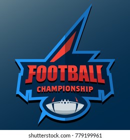 American Football Logo Template. Vector College Logos Illustration