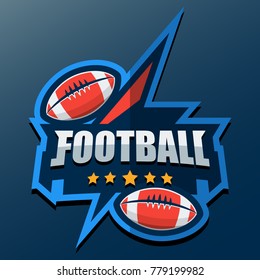 American Football Logo Template. Vector College Logos Illustration